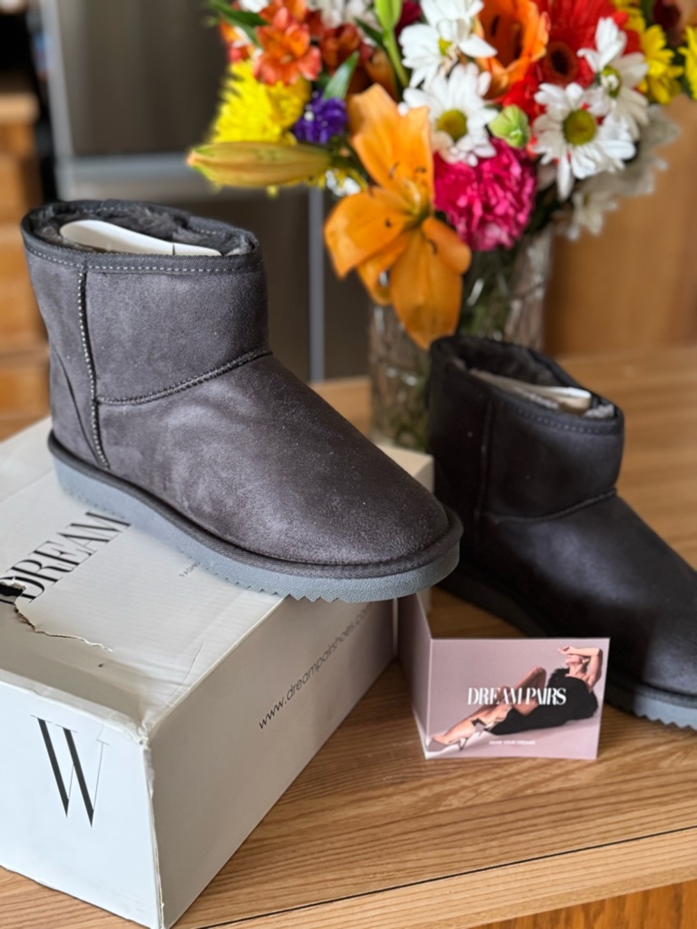Dream Pairs Women's Short Winter Boots in Gray